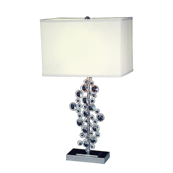 Prismatic Crystal Sequin And Chrome Table Lamp
